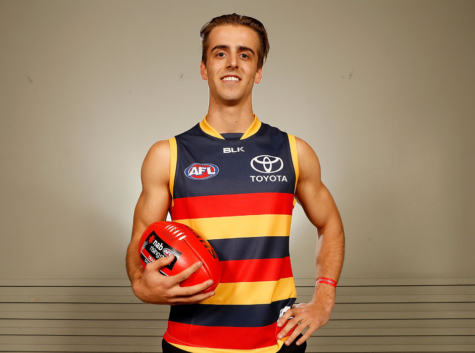 AFL 2016 Media - NAB AFL Draft SYDNEY, AUSTRALIA - NOVEMBER 25: Pick for the Adelaide Crows Jordan Gallucci poses during the 2016 NAB AFL Draft at the Hordern Pavilion on November 25, 2016 in Sydney, Australia. (Photo by Adam Trafford/AFL Media)